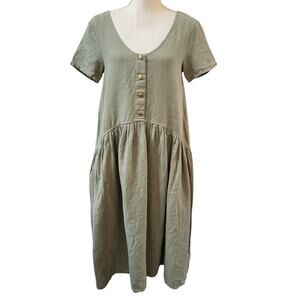 notPERFECTLINEN | Dresses | Notperfectlinen Midi Smock Loose Linen Dress |  Poshmark